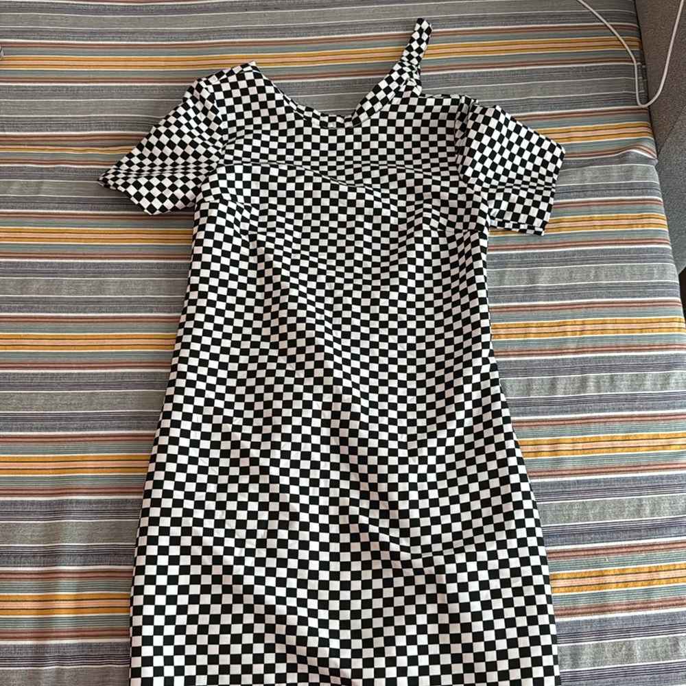 Zara checkered dress with back detail